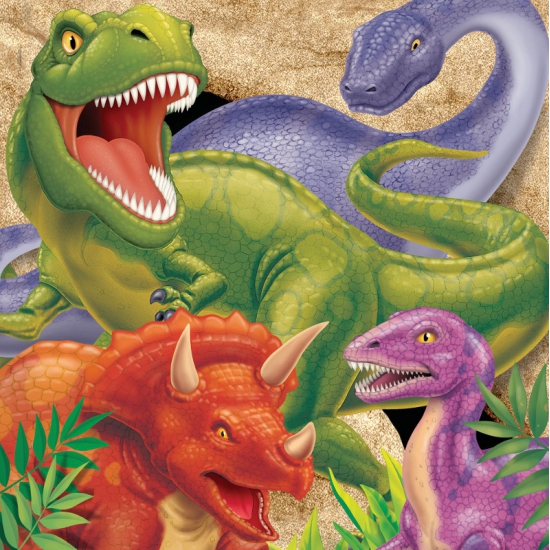 Afbeelding 16x Dinosaurus servetjes door Animals Giftshop