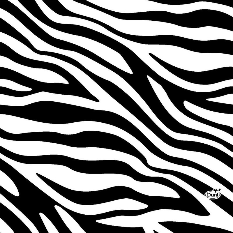 20x Design decoratie servetten 33 x 33 cm zwart/wit met zebrastreep print