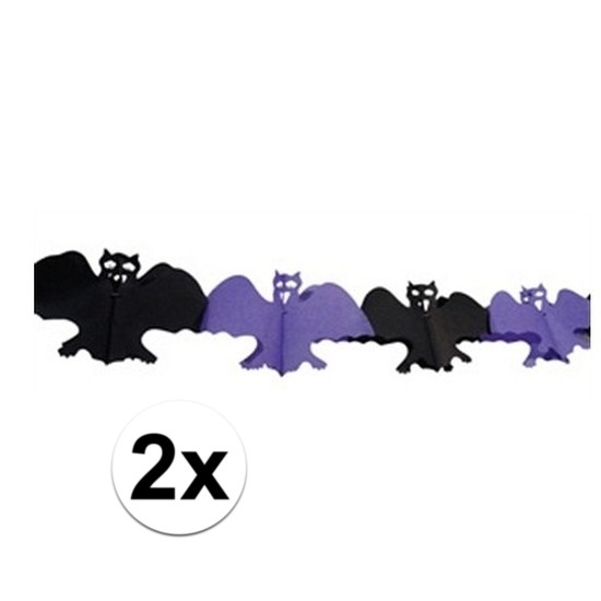 Afbeelding 2x Halloween vleermuizen slinger 4 m door Animals Giftshop