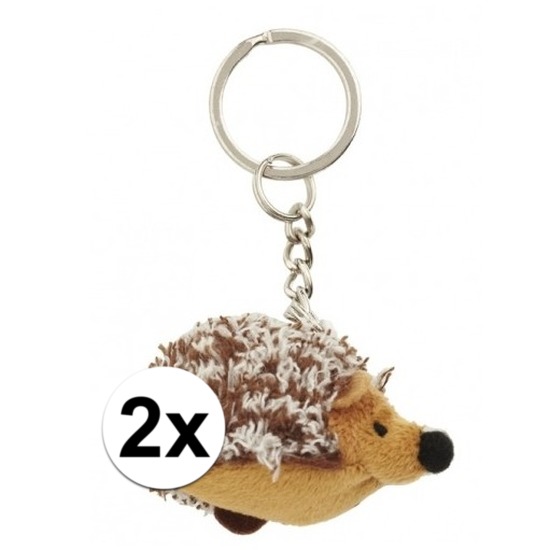 Afbeelding 2x Mini egel knuffel sleutelhangers 6 cm door Animals Giftshop