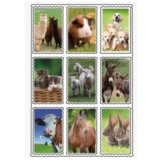 Afbeelding 3D stickers van boerderij dieren 9 stuks door Animals Giftshop