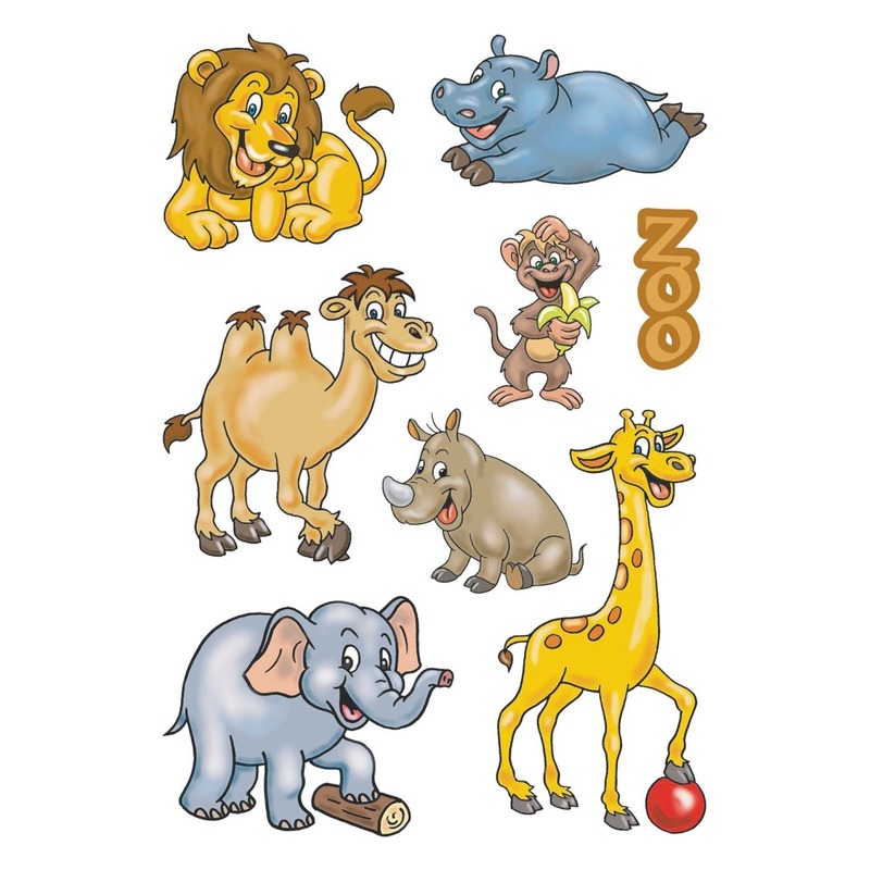 Afbeelding 3x Dierentuin dieren stickervellen met 8 stickers door Animals Giftshop