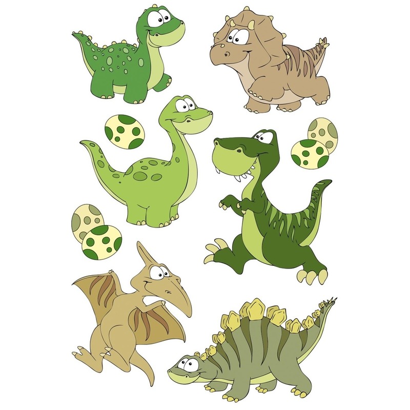 Afbeelding 3x Dinosaurus met wiebeloogjes stickervel met 27 stickers door Animals Giftshop