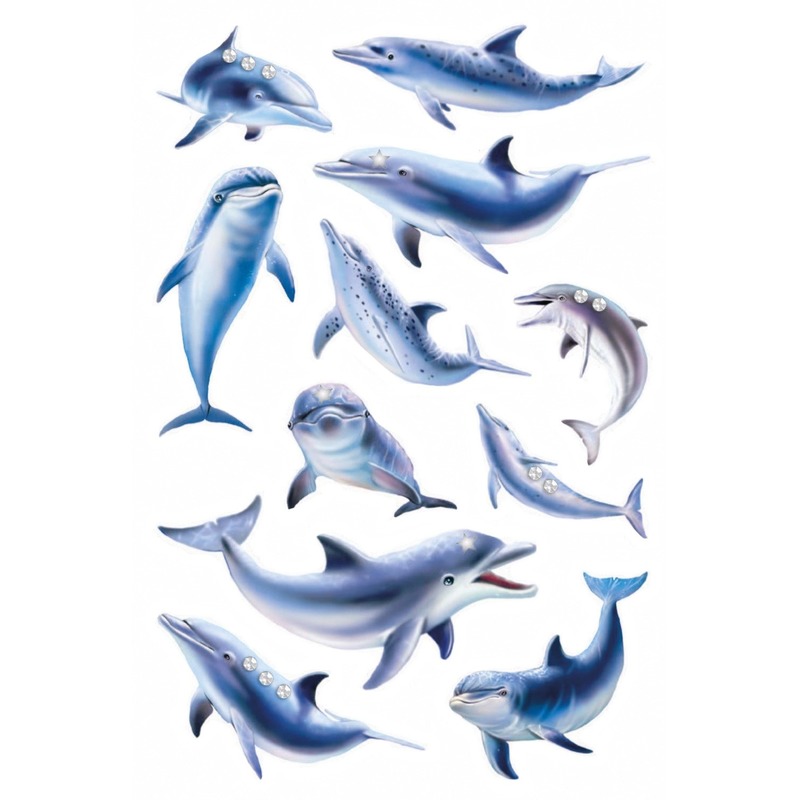 3x Dolfijnen stickervellen met 33 stickers