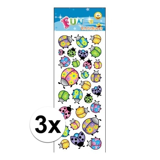 Afbeelding 3x Kinder lieveheersbeestje stickers door Animals Giftshop