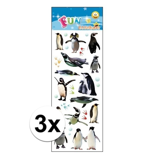 Afbeelding 3x Kinder pinguins stickers door Animals Giftshop