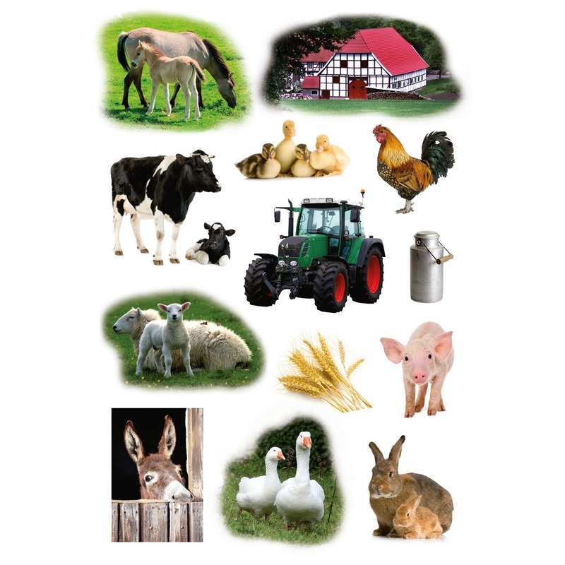 Afbeelding 9x Boerderij dieren stickervellen met 13 stickers door Animals Giftshop