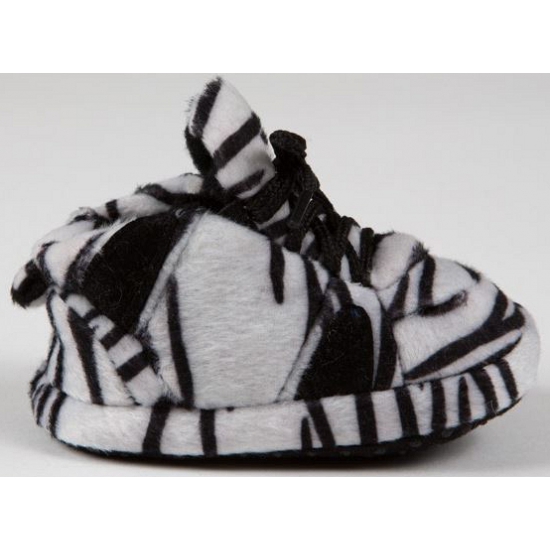 Baby pantoffeltjes zebra zwart/wit