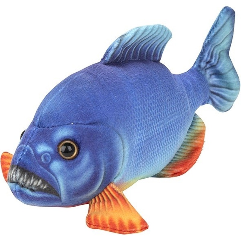 Afbeelding Blauwe piranha vissen knuffels 18 cm knuffeldieren door Animals Giftshop