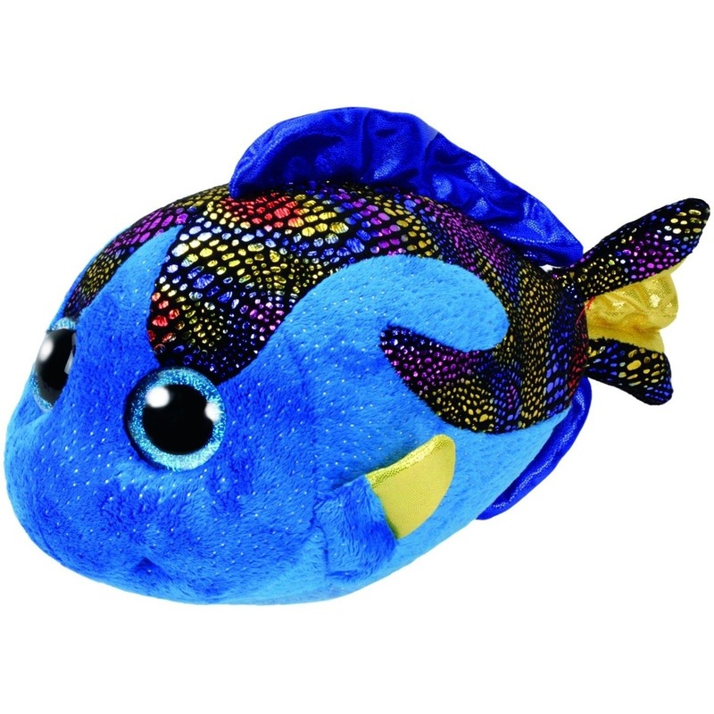 Blauwe Ty Beanie vis/vissen knuffels Aqua 24 cm knuffeldieren
