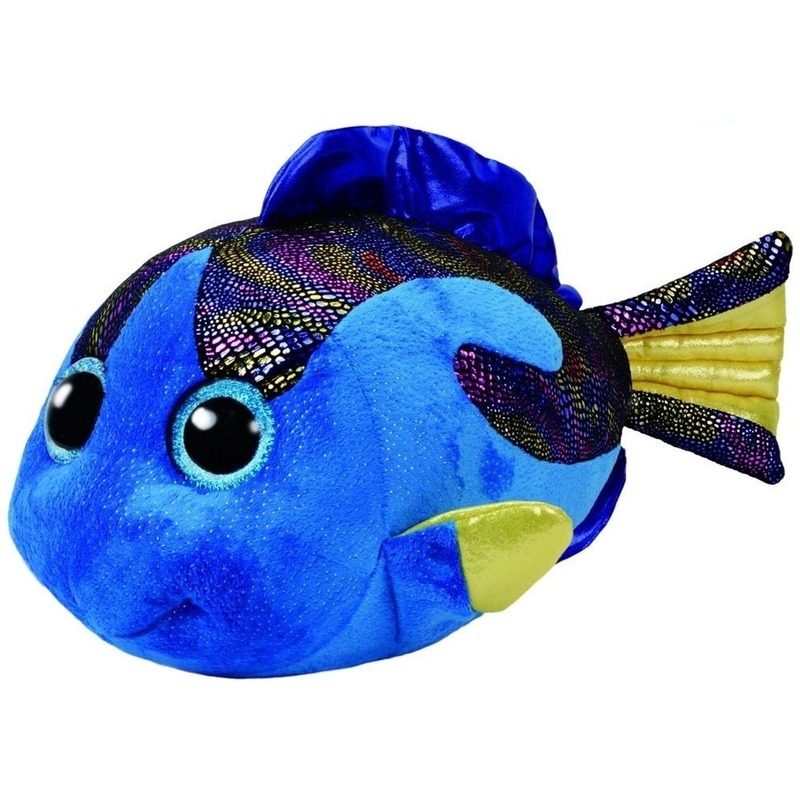 Blauwe Ty Beanie vis/vissen knuffels Aqua 42 cm knuffeldieren