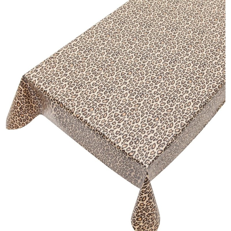 Bruine tafelkleden/tafelzeilen luipaard dierenprint 140 x 240 cm rechthoekig