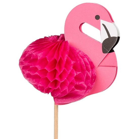 Cocktail decoratie prikkers flamingo 8 stuks