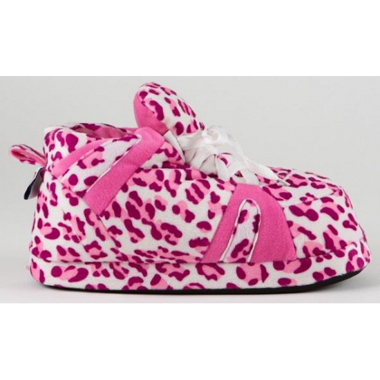 Dames sportschoen pantoffels luipaard roze