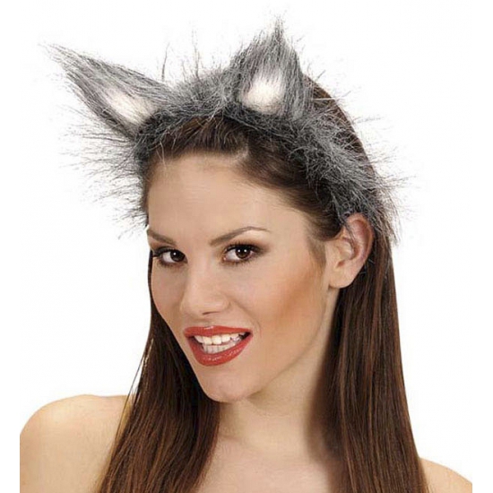 Afbeelding Diadeem met wolvenoren halloween verkleed accessoire door Animals Giftshop