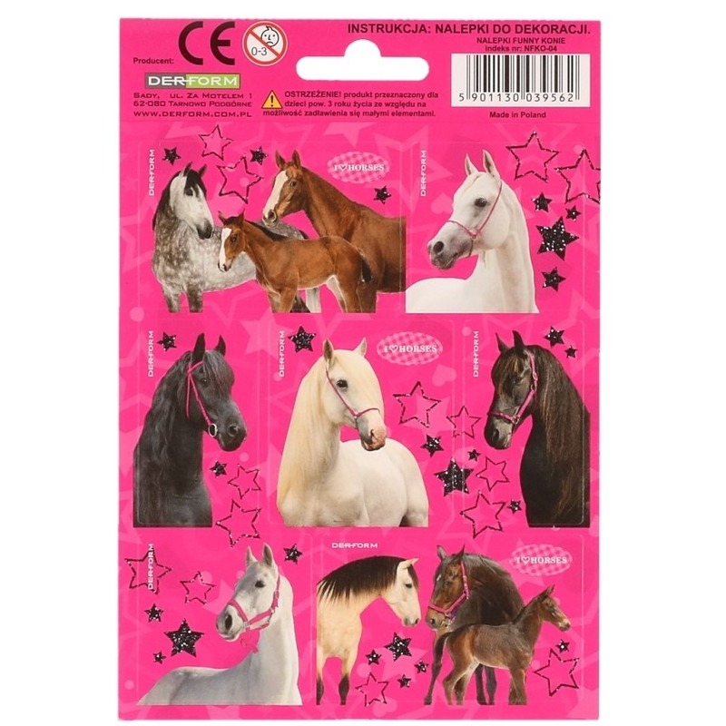 Dieren stickers paarden 10 stuks set 5