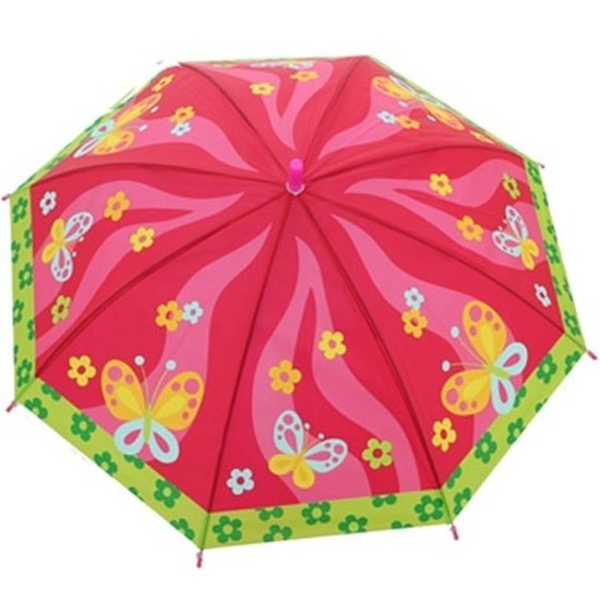 Dierenprint parapluutje 70 cm vlinder voor meisjes