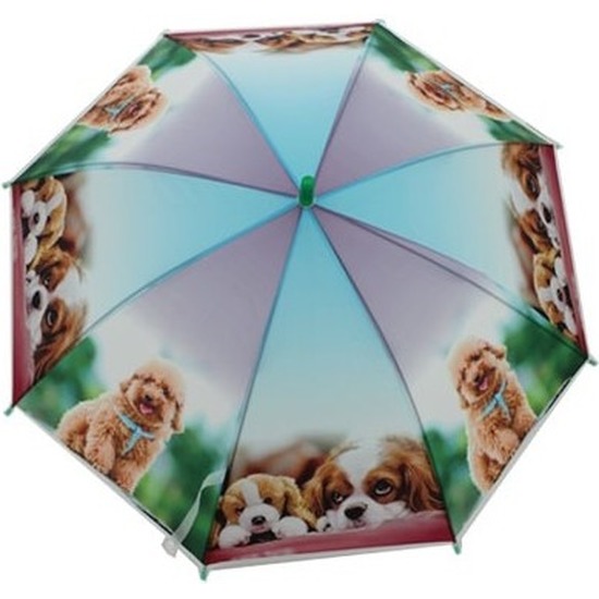 Dierenprint parapluutje 96 cm hond voor kinderen