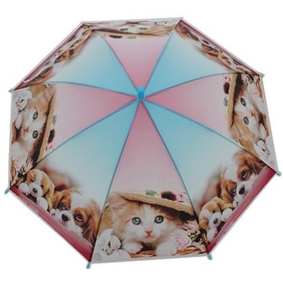 Dierenprint parapluutje 96 cm kat/poes/hond voor kinderen