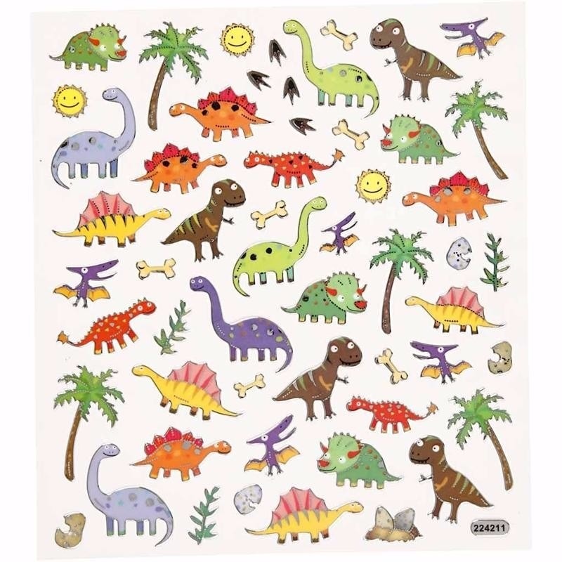 Afbeelding Dino stickers metallic door Animals Giftshop