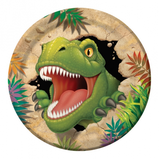 Afbeelding Dinosaurus bordjes 8 stuks door Animals Giftshop