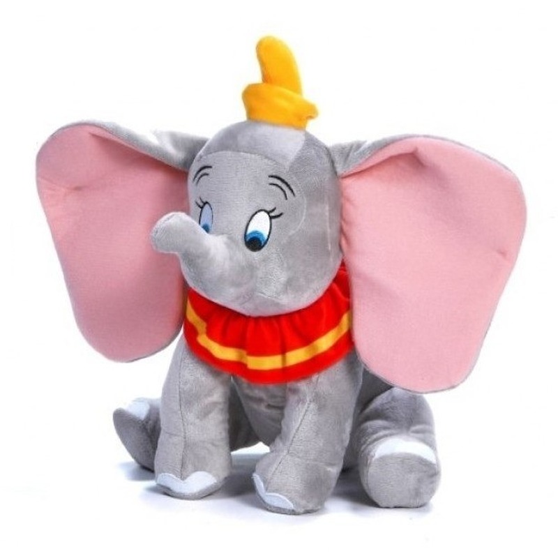 Disney Dumbo grijze knuffel olifantje van pluche 30 cm