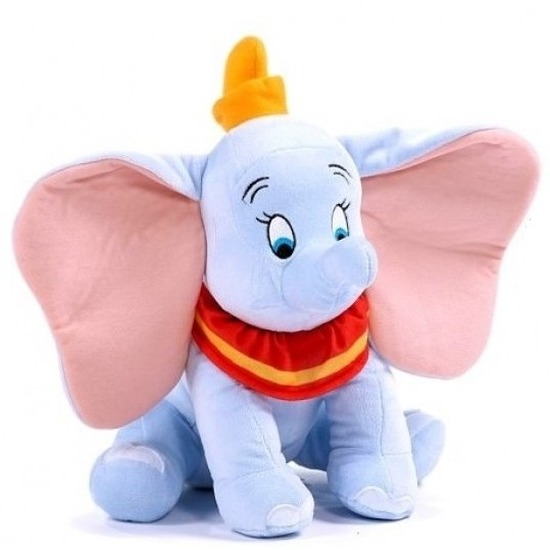 Disney Dumbo lichtblauw knuffel olifantje van pluche 30 cm