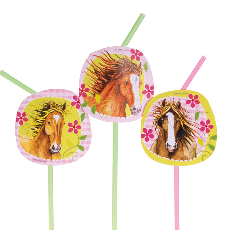 Afbeelding Feest rietjes met paarden thema door Animals Giftshop
