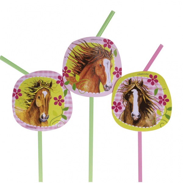 Afbeelding Feest rietjes met paarden thema door Animals Giftshop