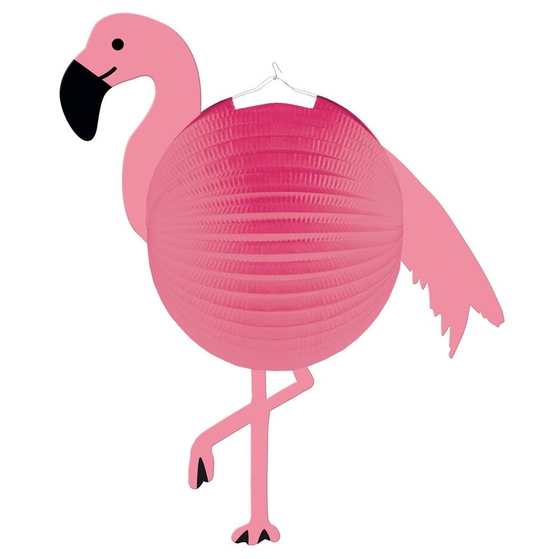 Flamingo ronde lampion 25 cm