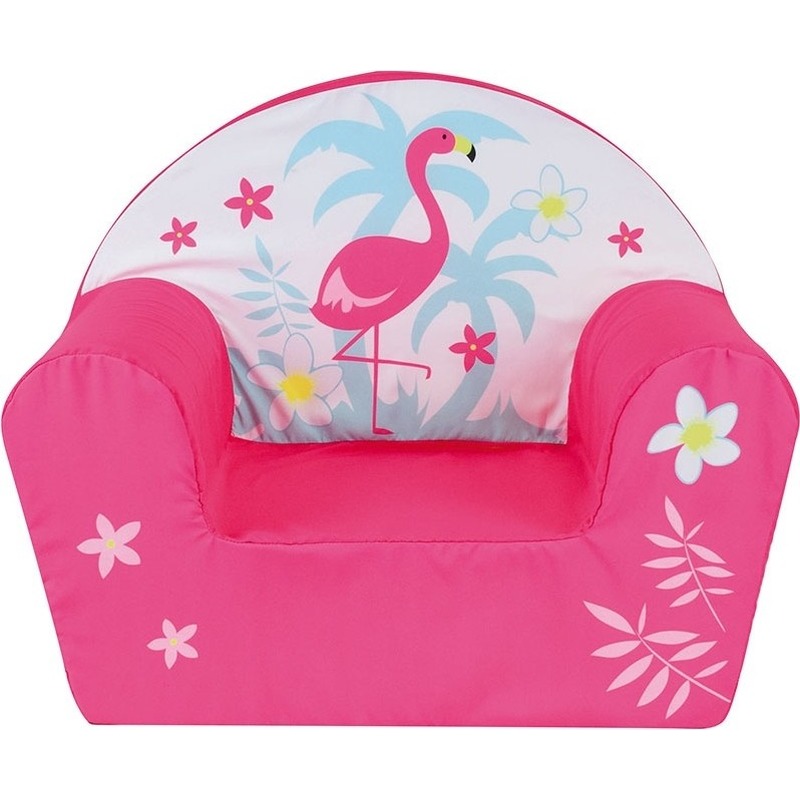 Afbeelding Flamingo stoel/fauteuil 33 x 52 x 42 cm voor kinderen kinderkamermeubels door Animals Giftshop