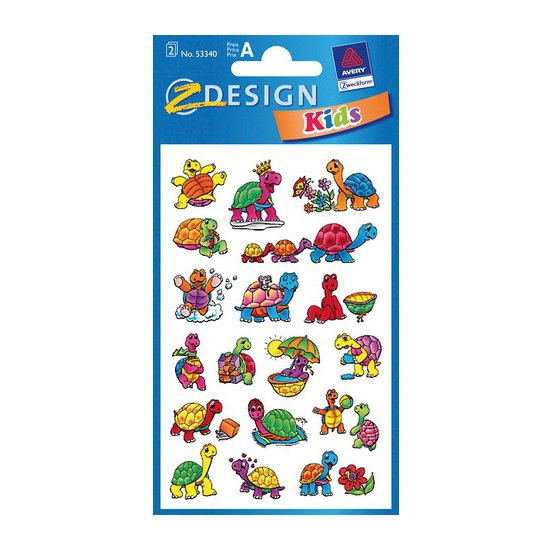 Afbeelding Gekleurde schildpad stickertjes 2 vellen door Animals Giftshop