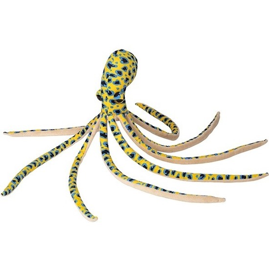 Afbeelding Gele octopus/inktvis vissen knuffels 55 cm knuffeldieren door Animals Giftshop