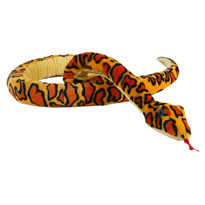 Afbeelding Gele/oranje slangen knuffels 254 cm knuffeldieren door Animals Giftshop