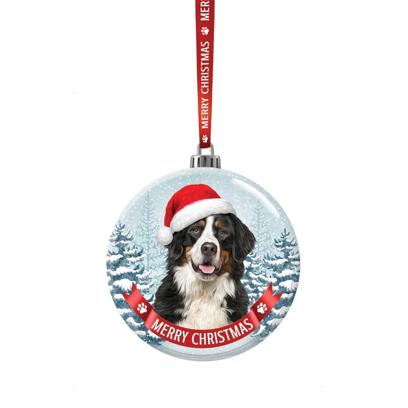 Afbeelding Glazen kerstbal hond Berner Sennen 7 cm door Animals Giftshop