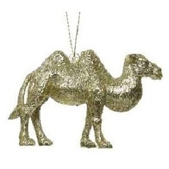 Afbeelding Gouden kameel kerstornamenten kersthangers 12 cm door Animals Giftshop