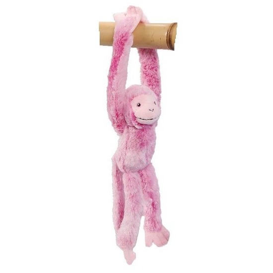 Afbeelding Hangend knuffel aapje roze 32 cm door Animals Giftshop