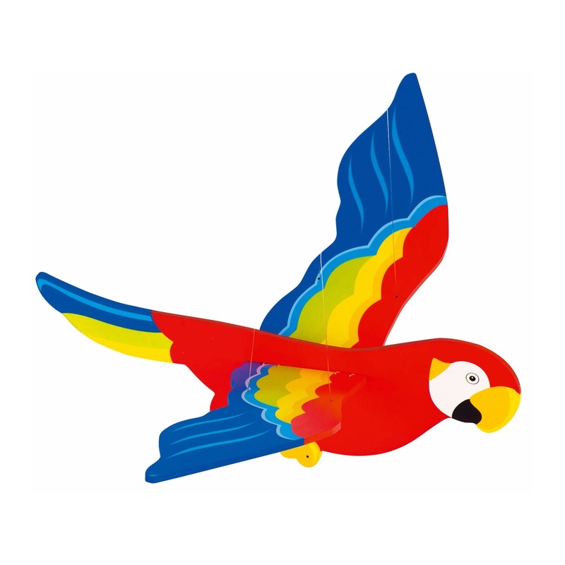 Afbeelding Houten hangdecoratie papegaai 56 cm door Animals Giftshop