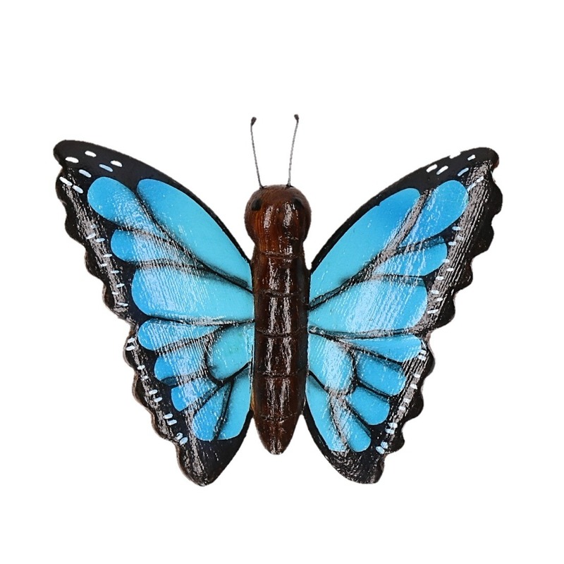 Afbeelding Houten magneet in de vorm van een blauwe vlinder door Animals Giftshop