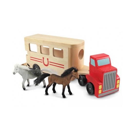 Afbeelding Houten paarden box en truck door Animals Giftshop