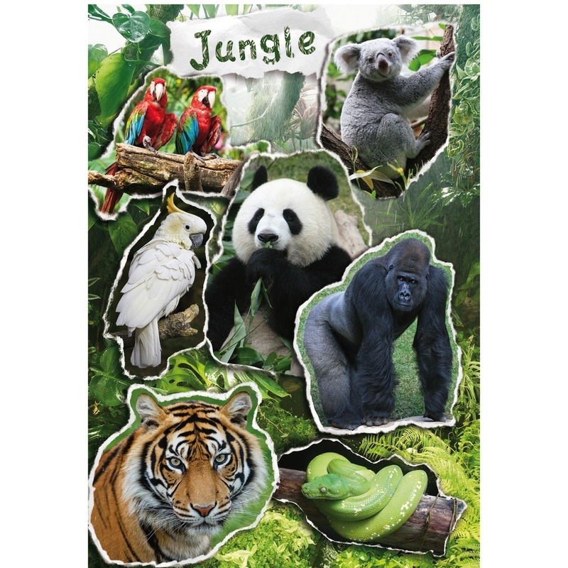 Jungle dieren stickervel met 21 stickers