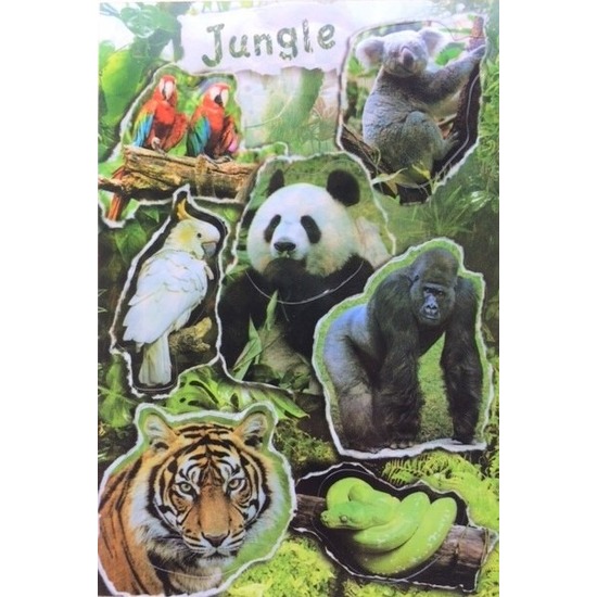 Jungle dieren stickervel met 7 stickers