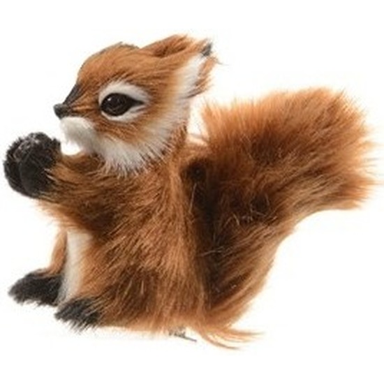 Kerst hangdecoratie op clip bruin eekhoorntje 8 cm