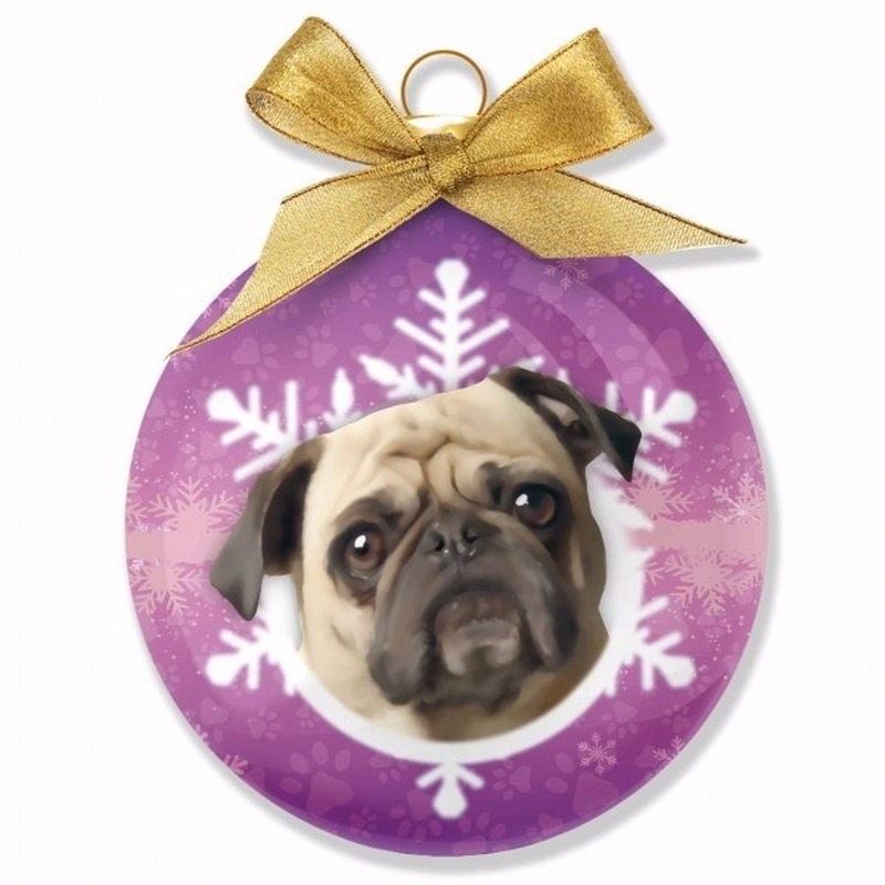 Afbeelding Kerstbal hond Mops 8 cm door Animals Giftshop