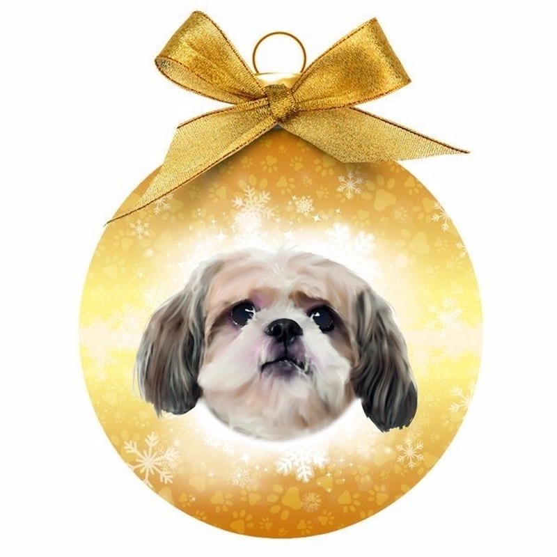 Afbeelding Kerstbal hond Shih Tzu 8 cm door Animals Giftshop