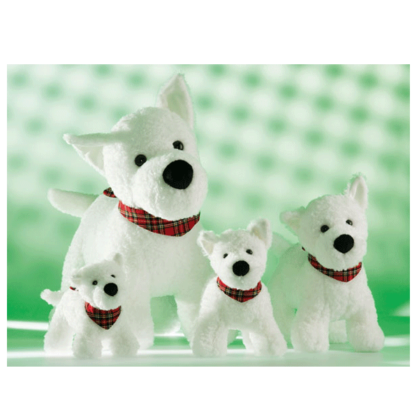 Afbeelding Kleine witte hondjes Terrier knuffel 21 cm door Animals Giftshop