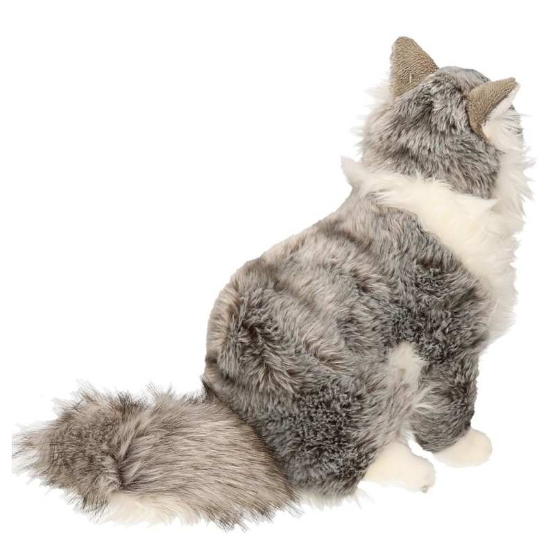 Afbeelding Knuffel kat grijs 35 cm door Animals Giftshop