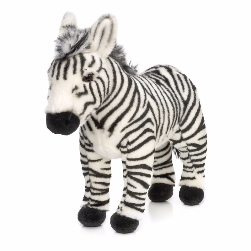 Knuffel staande zebra 23 cm