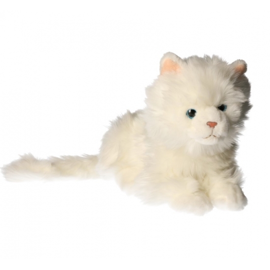 Afbeelding Knuffel witte kat van 27 cm door Animals Giftshop