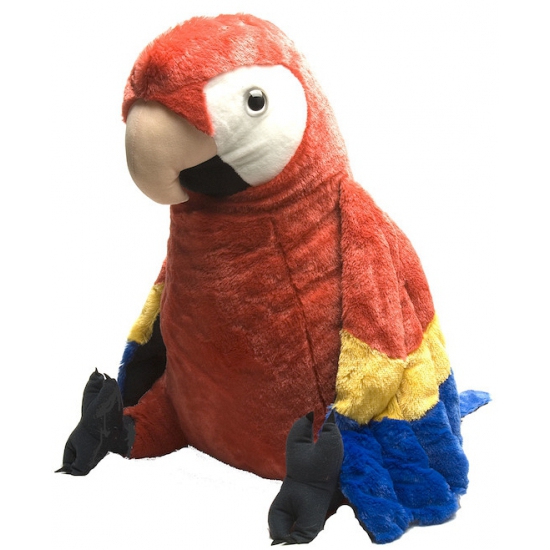 Knuffeldier rode papegaai 76 cm